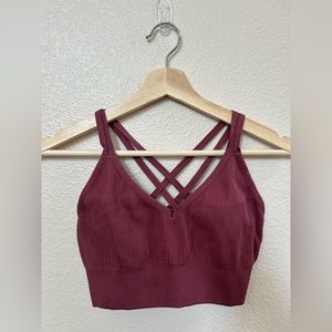 Burgundy - Aerie Strappy Sports Bra